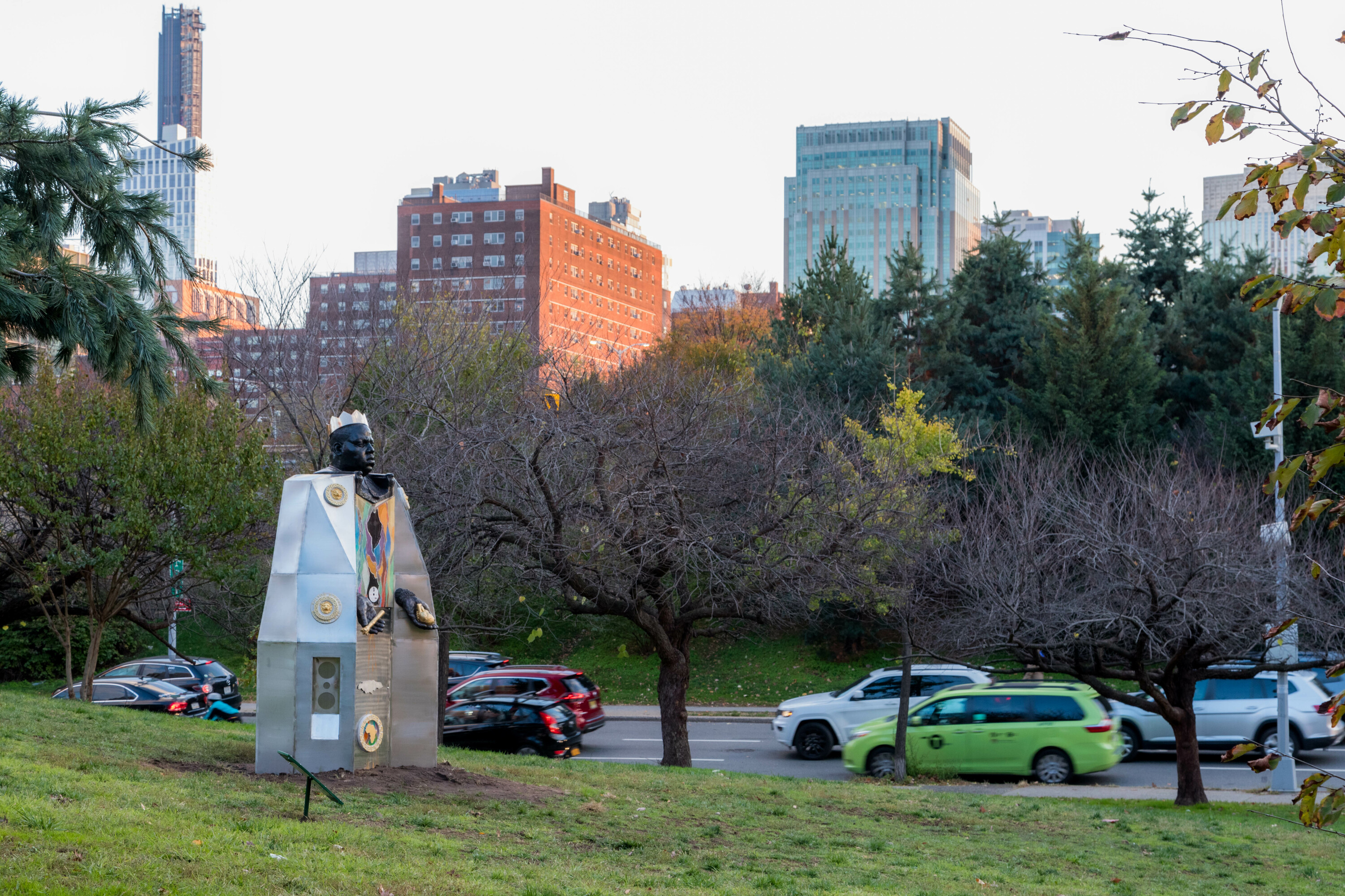 A new sculpture of Biggie has taken residence by the Brooklyn