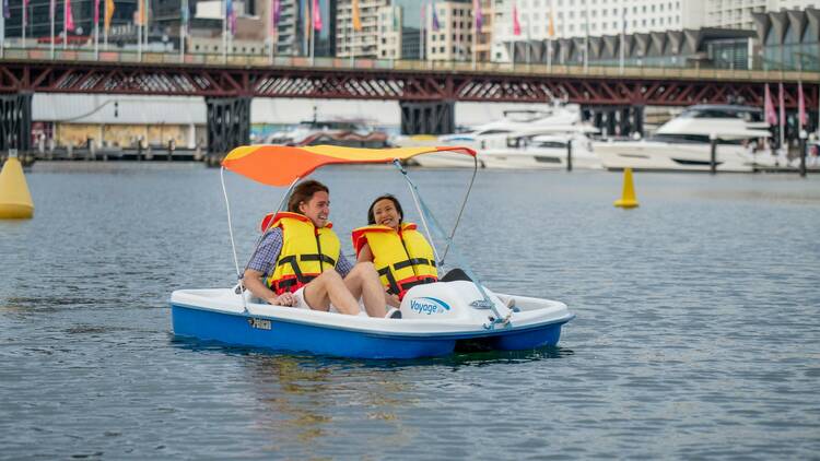 Pedalo on Cockle Bay in Darling Harbour