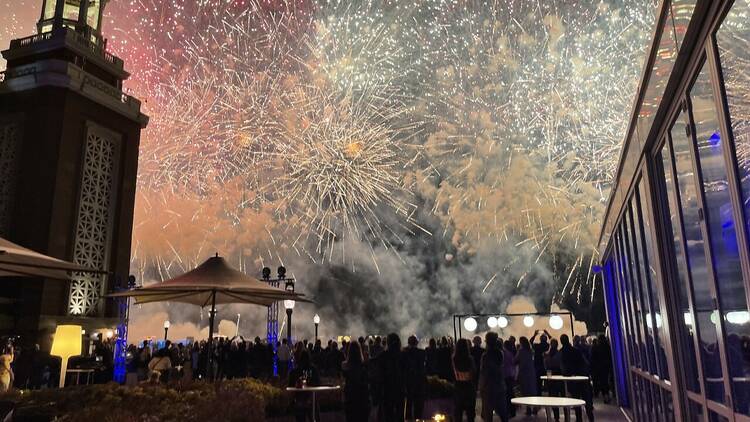 People watching fireworks at Offshore