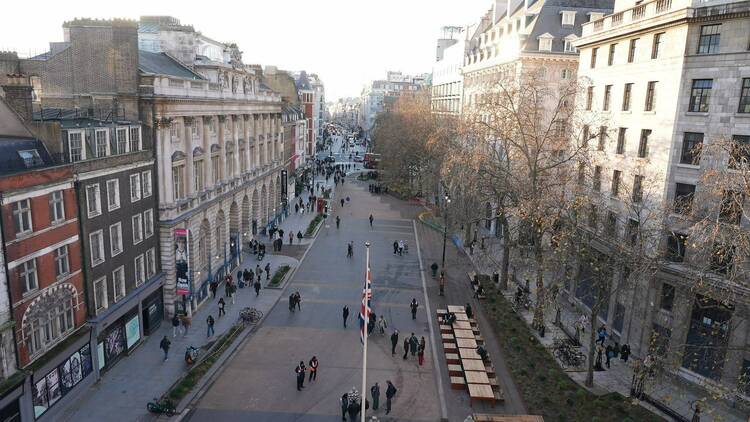 The new space looking west to Trafalgar Square