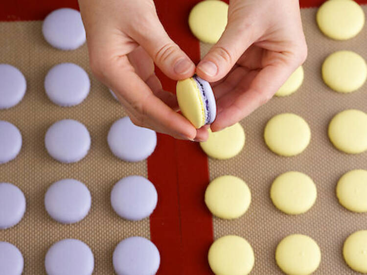 Couples French macaron class at Atelier Sucré