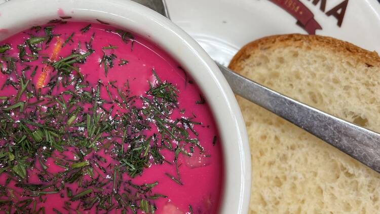 The Vegetarian Borscht at Veselka