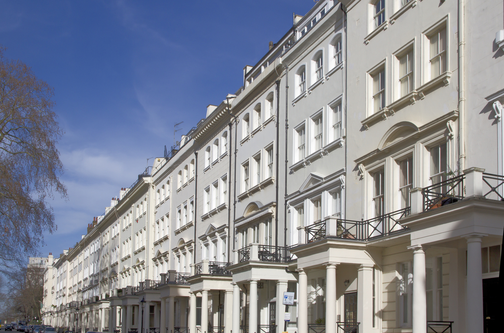 A street of houses in London