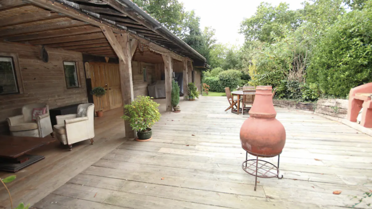 The red oak barn in the New Forest National Park