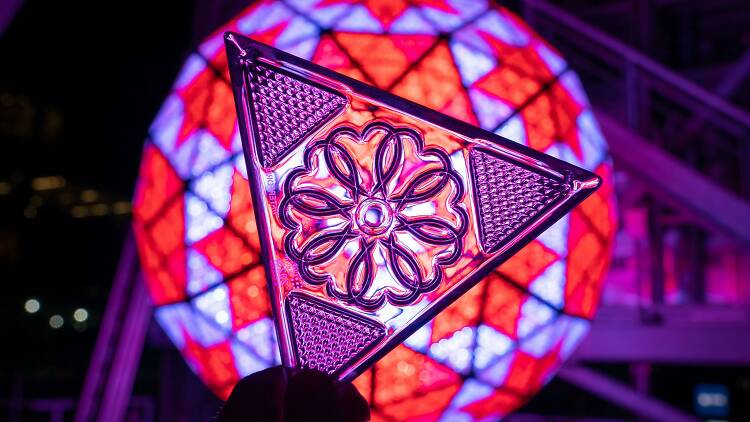 You can take home a crystal triangle from the Times Square New Year’s Eve Ball on Thursday morning