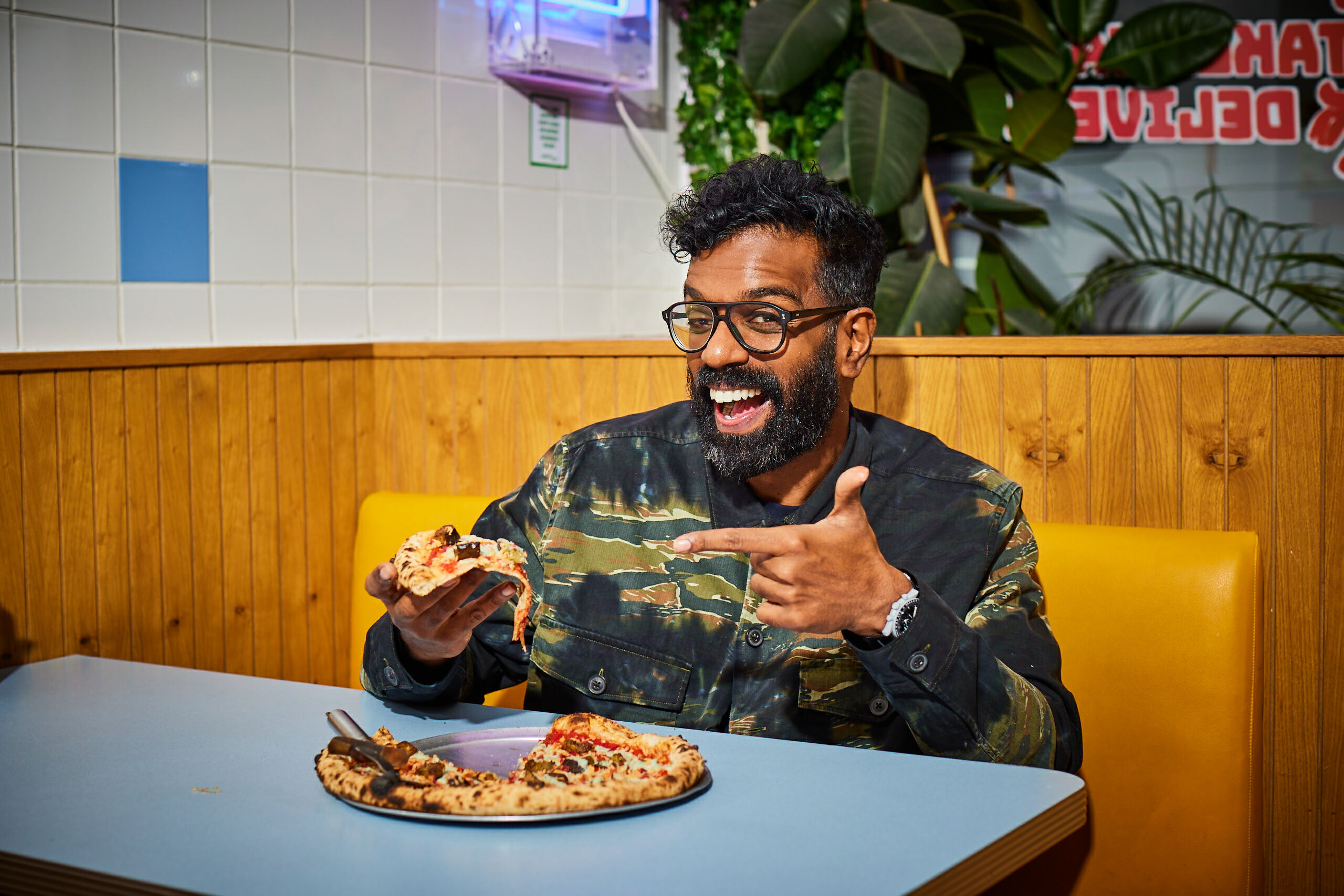 Romesh Ranganathan has done an epic vegan pizza collab with Yard Sale