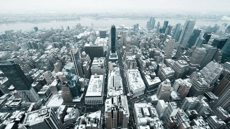 New York City in the snow.