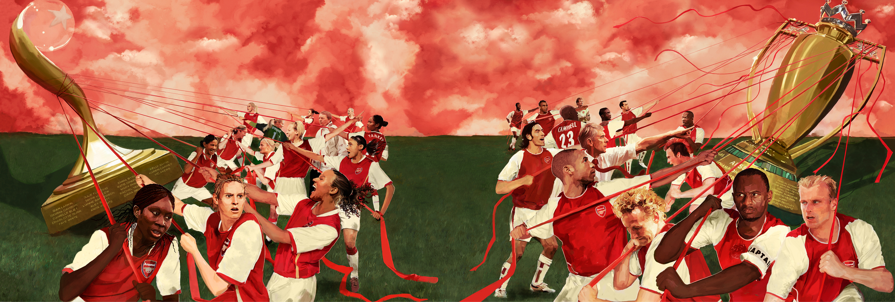 Arsenal has unveiled the artwork for the outside of Emirates Stadium