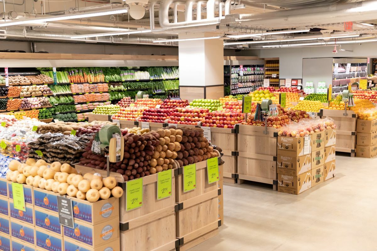 Fruit sits on display inside a Whole Foods Market in New York