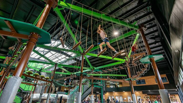 A children's zipline activity