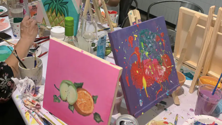 Sip drinks and paint canvases in the city