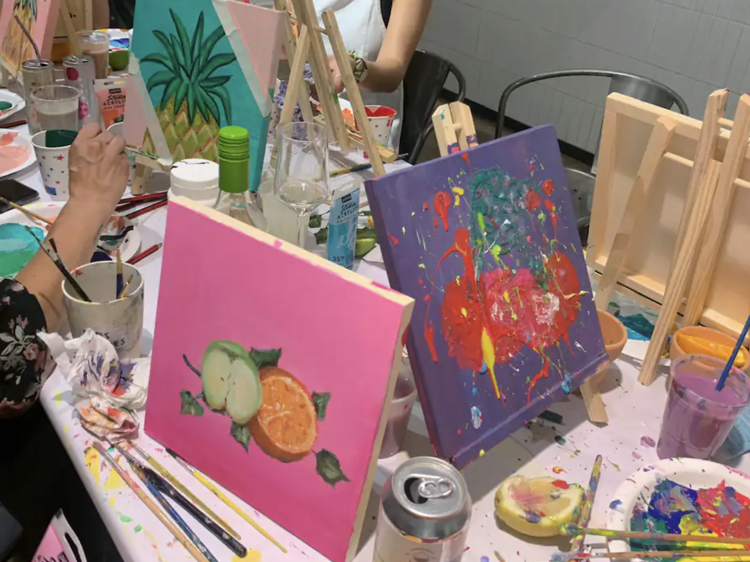 Sip drinks and paint canvases in the city