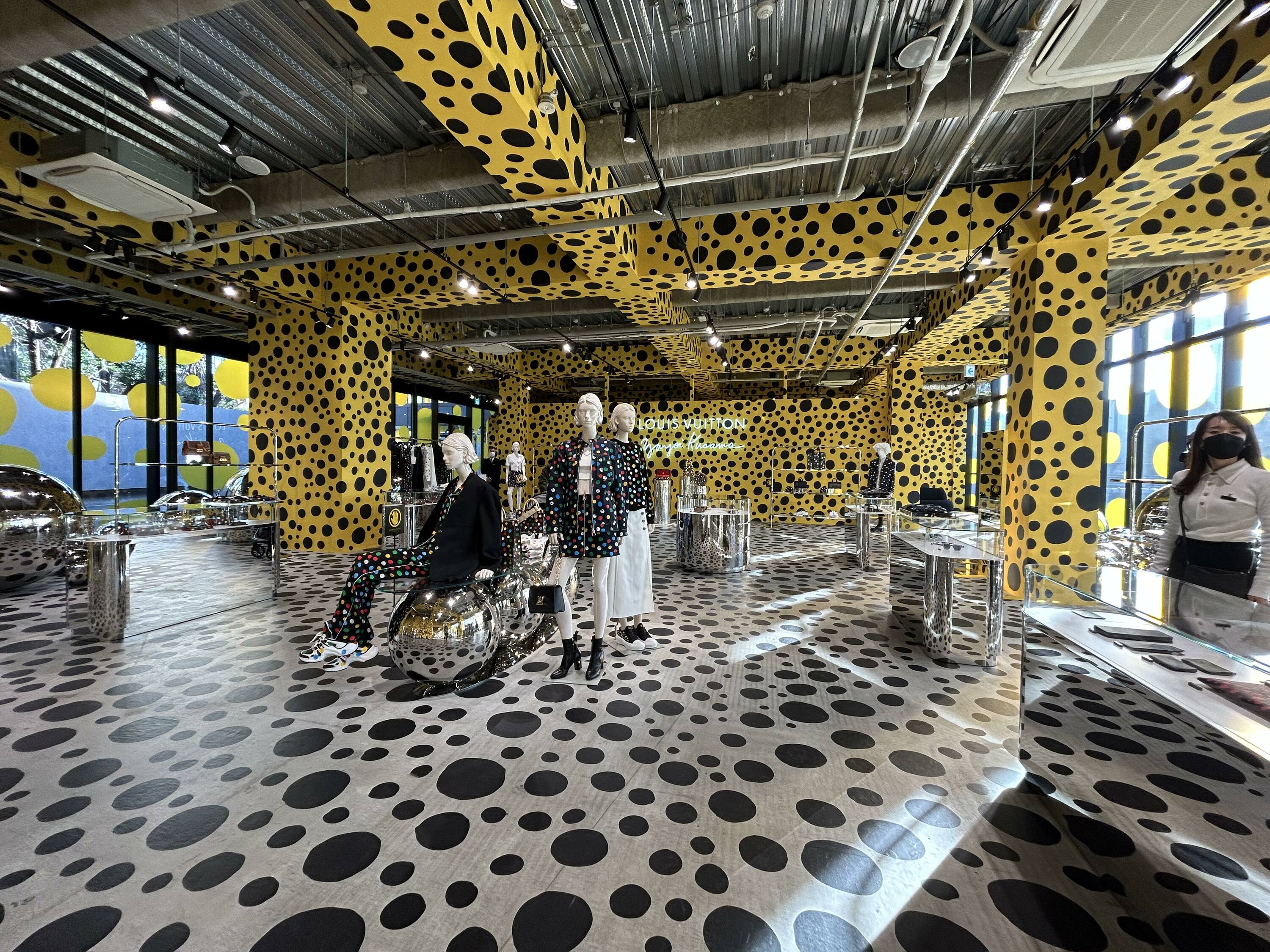 The Louis Vuitton x Yayoi Kusama pop-up in Harajuku looks like an