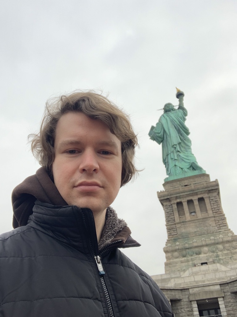 Zach Zimmerman at Statue of Liberty