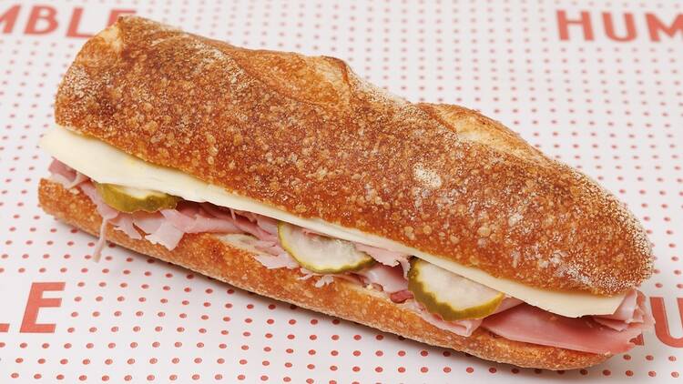 The ham, cheese and pickles roll at Humble Bakery