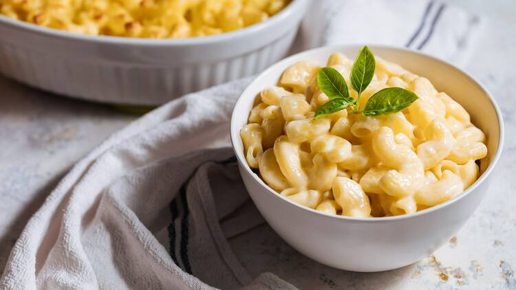 A bowl of mac and cheese