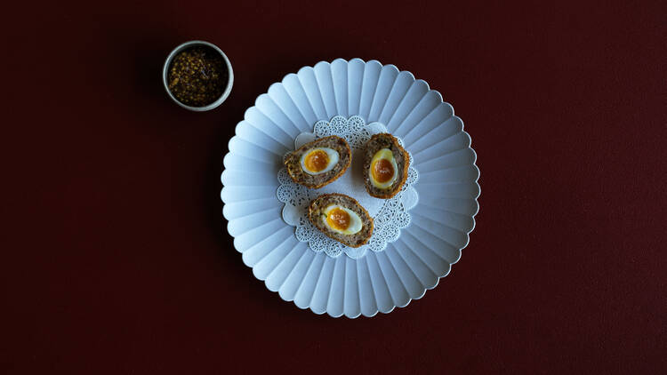 Scotch eggs at The Dining Room by James Viles.