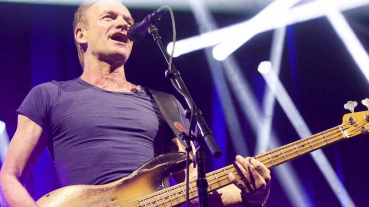 Sting performs on stage 