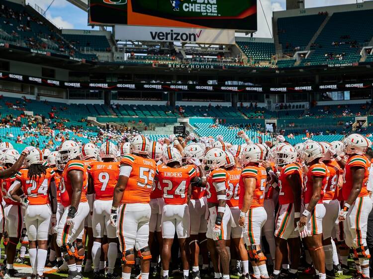 Head to a college football game