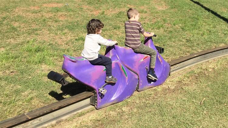 Kids on a monorail