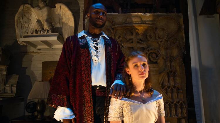 Eliott Johnson and Elisa Alemparte in Othello (New Place Players)