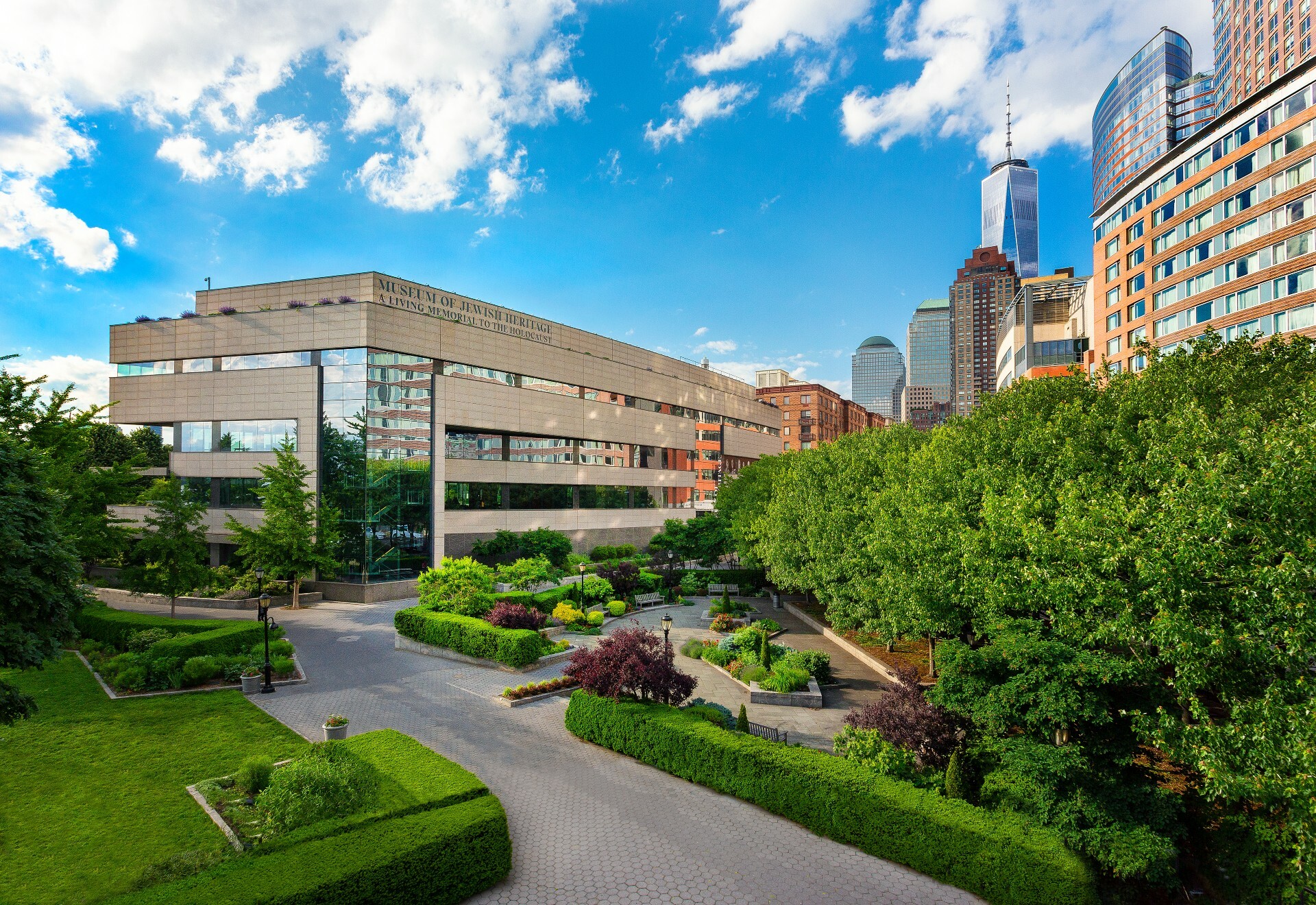 An exterior view of the Museum of Jewish Heritage 