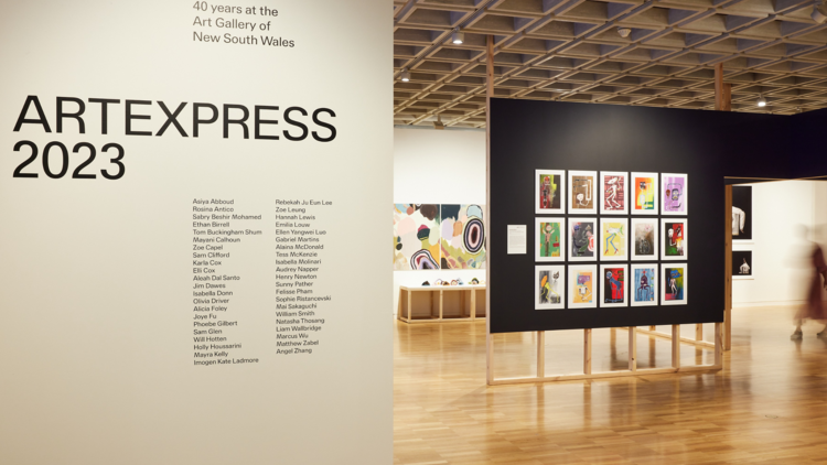 Facade of the Art Express exhibition at the Art Gallery of NSW