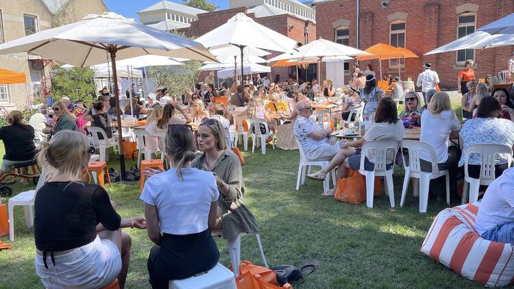 A group of people at the Prosecco Festival.