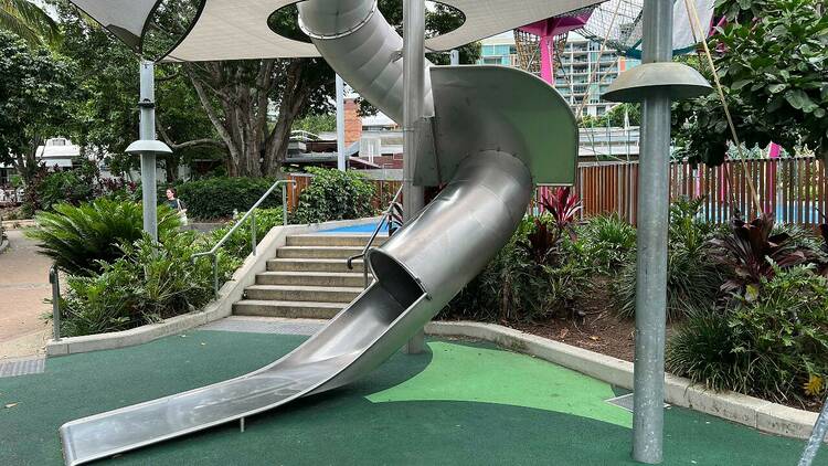 A large slippery slide