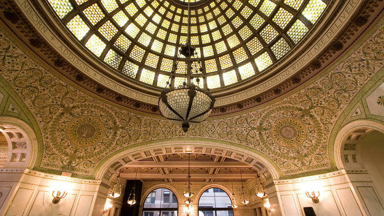 The inside of the Chicago Cultural Center