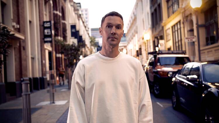 Drapht at the Aviary Hip-hop artist Drapht standing in a street
