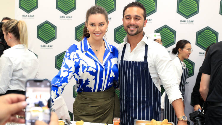 Sarah Todd and Dulan Hapuarachchi at the opening of Oak Leaf Education Institute