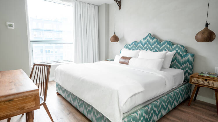 A bedroom in Coda Williamsburg.