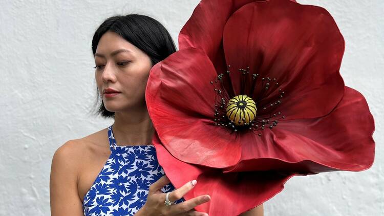 Larger-Than-Life_ Poppies Art Installation by Local Artist Pei-Per Flower