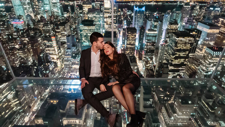 A couple in front of the view at SUMMIT.