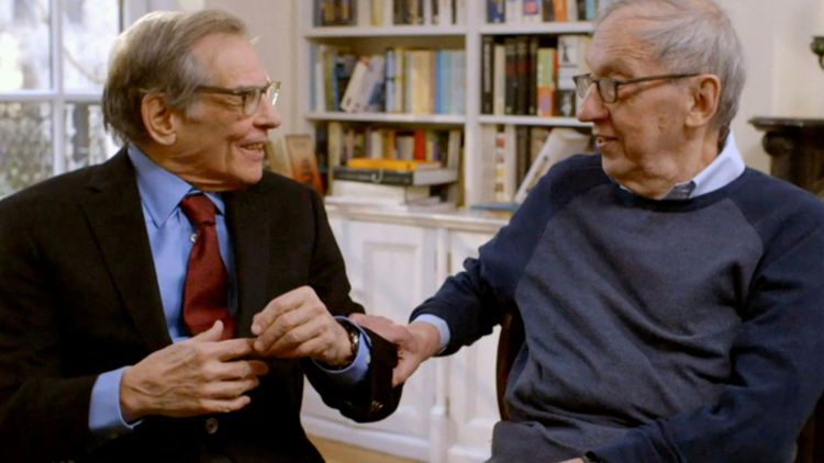 A still from the film "Turn Every Page" showing writer Robert Caro and his longtime editor Robert Gottlieb.