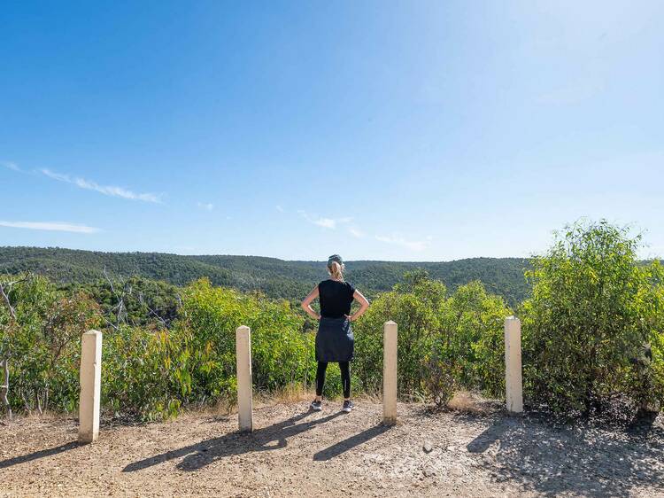 A hiker at Brisbane Ranges National Park