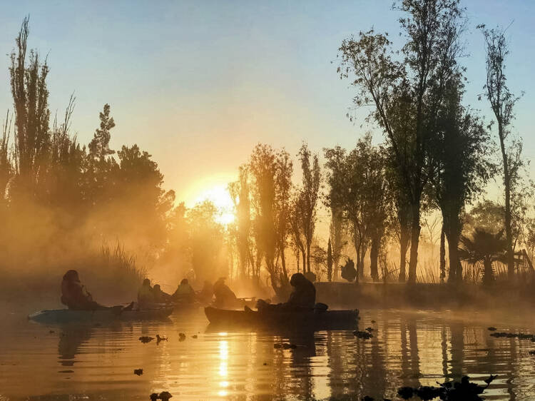 Amanecer en kayak en Xochimilco