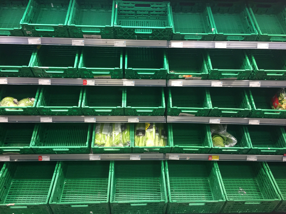 supermarket shelves