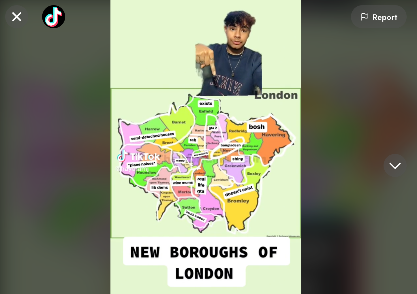 A TikTokker has created a map of new London boroughs – with hilarious results