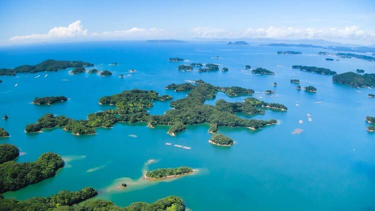 A view of some of Japan's islands from above