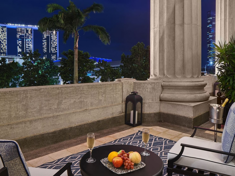 Peep The Fullerton Hotel new loft suites complete with a private verandah and spiral staircase