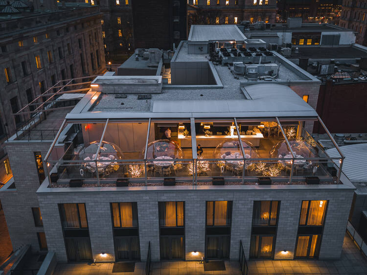 Dine in a magical hidden heated rooftop dome