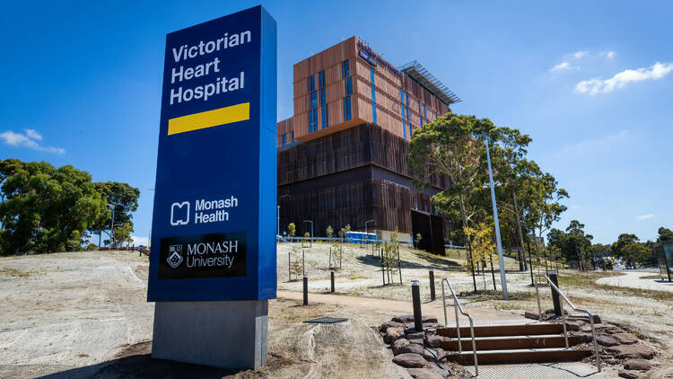 The front exterior facade of Melbourne's new Heart Hospital.
