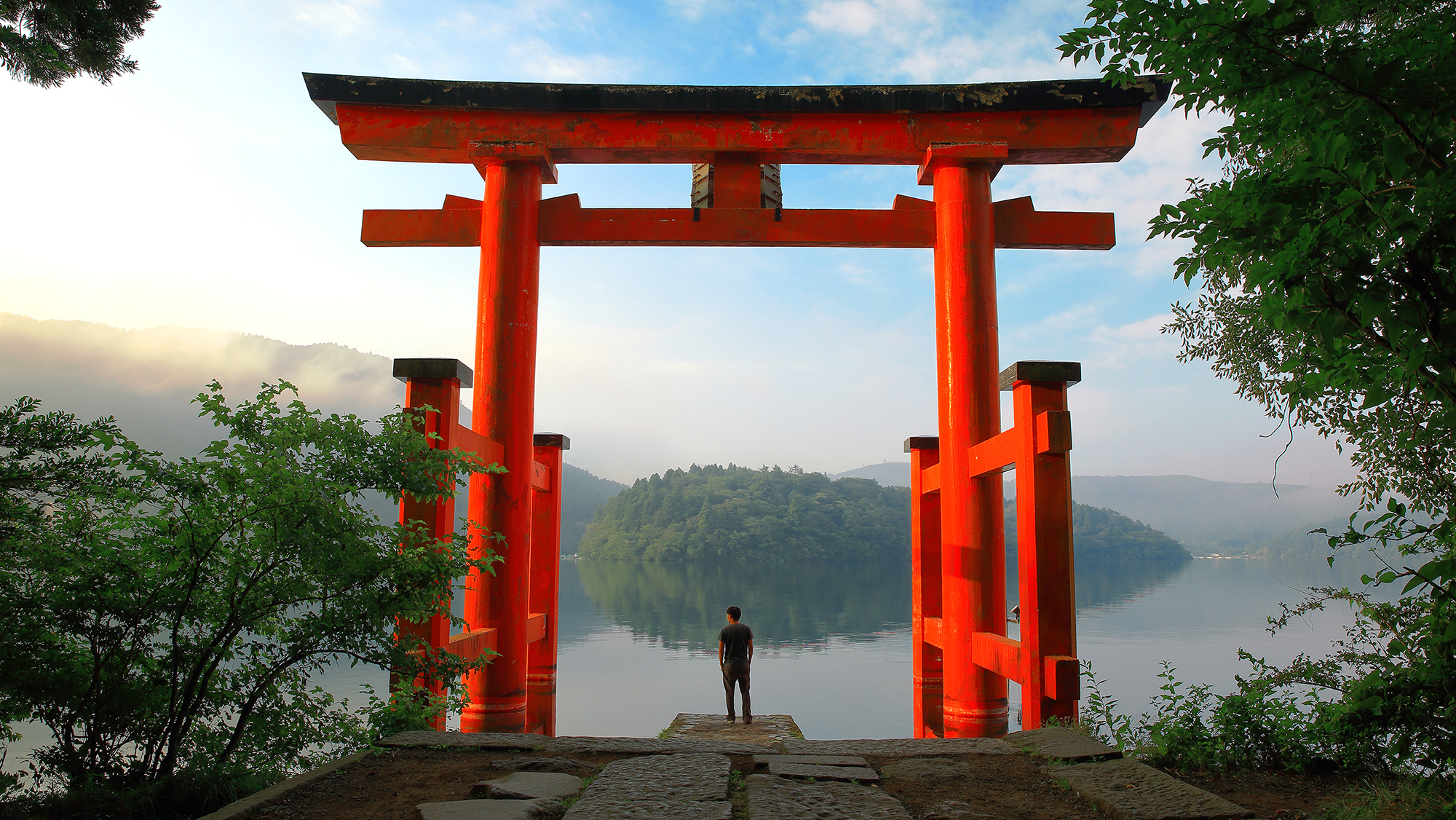 Hakone, Japan. 04th Feb, 2023. Bather is seen takes photo the