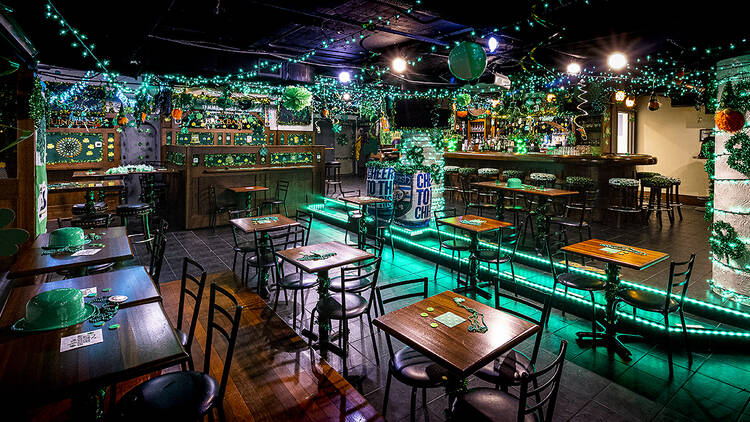 A St. Patrick's Day-themed bar