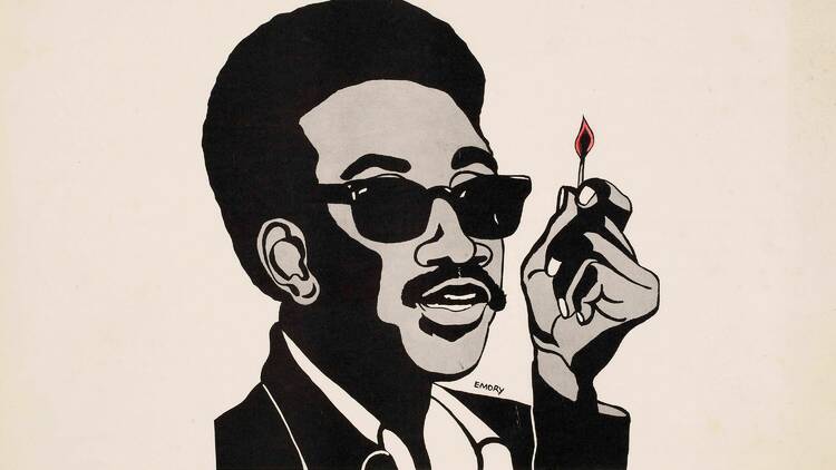 An illustration titled H. Rap Brown (Man with Match)