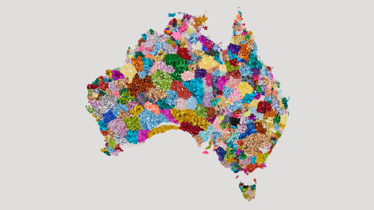 A colourful artwork of Australia by Liam Benson