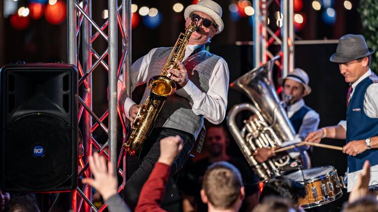 Live band performing at GABS Festival 