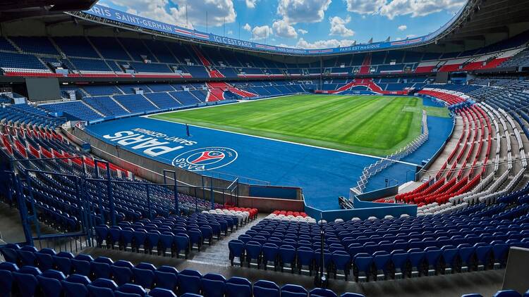 Pitch view at Parc des Princes arena